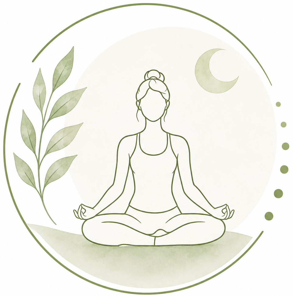 Pratique de Hatha Yoga transformatif lors d'un cours animé par Kamila Zareba à Guillestre, dans le Guillestrois-Queyras. Une personne est assise en méditation sur un coussin, illustrant une pratique douce invitant au ralentissement, à la respiration et au retour à soi.